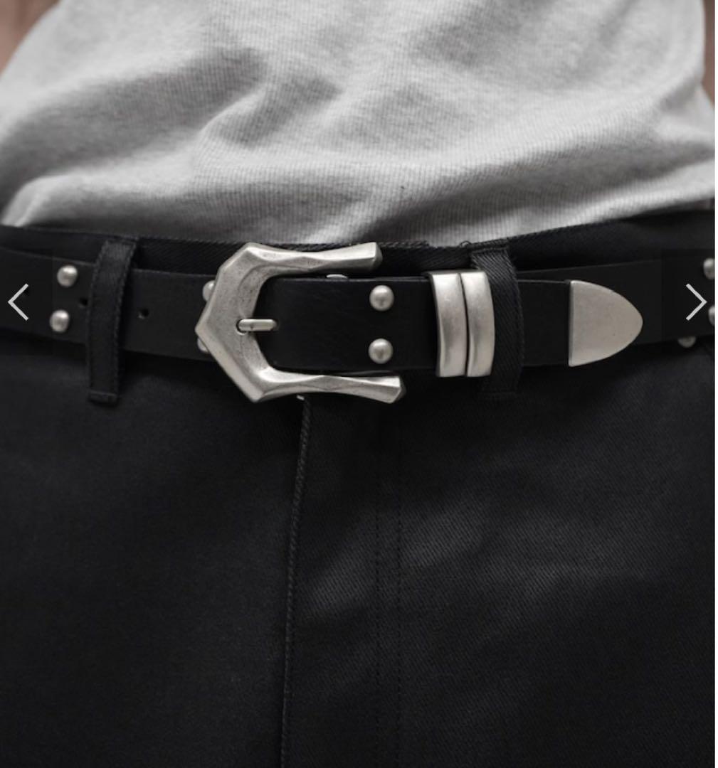 CS STUDS LEATHER BELT ブラックレザー - メルカリ