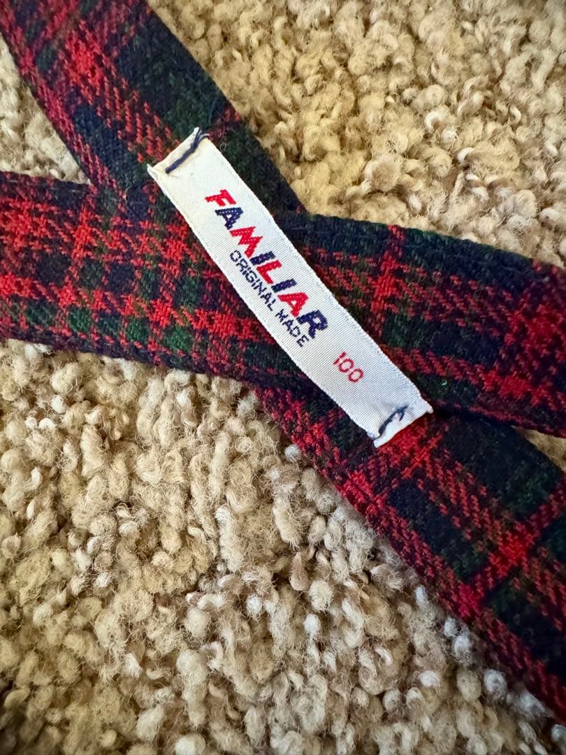 ファミリア赤と緑のチェック柄ジャンバースカート100 - メルカリ