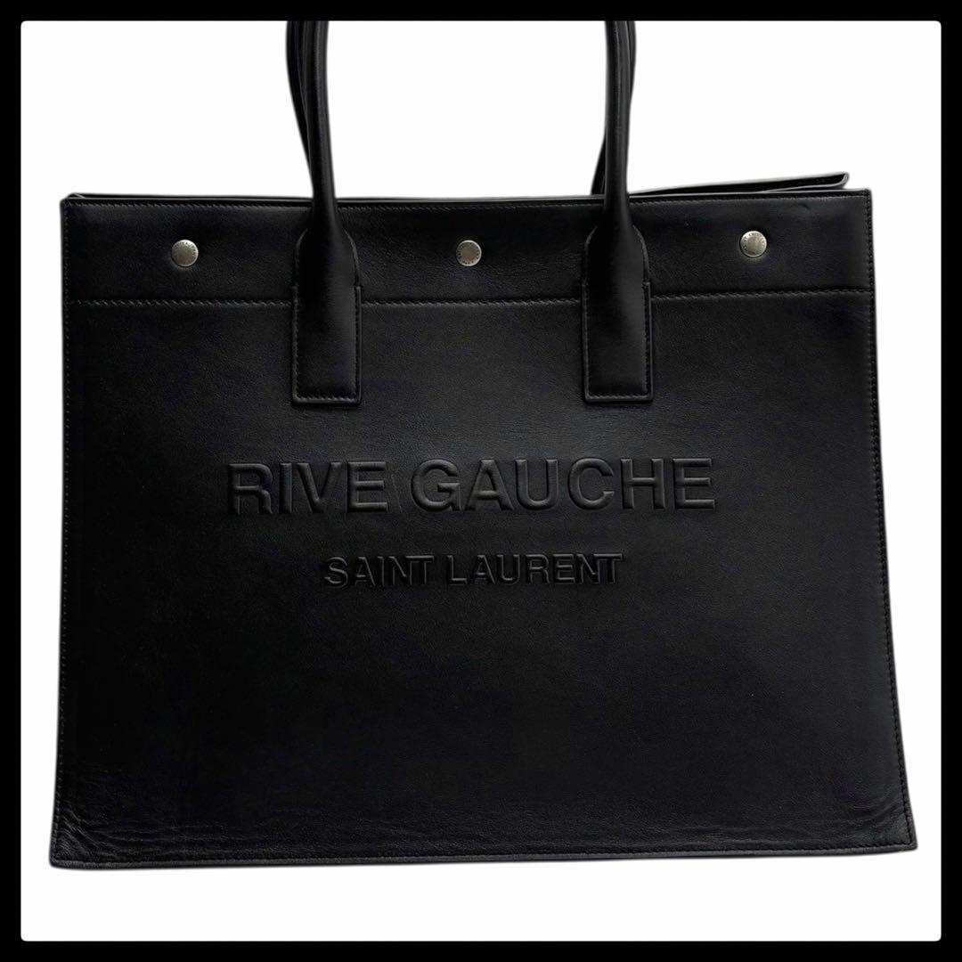6269 美品 サンローラン リヴゴーシュ レザートートバッグ ブラック 黒色 6269 美品 サンローラン リヴゴーシュ レザートートバッグ ブラック