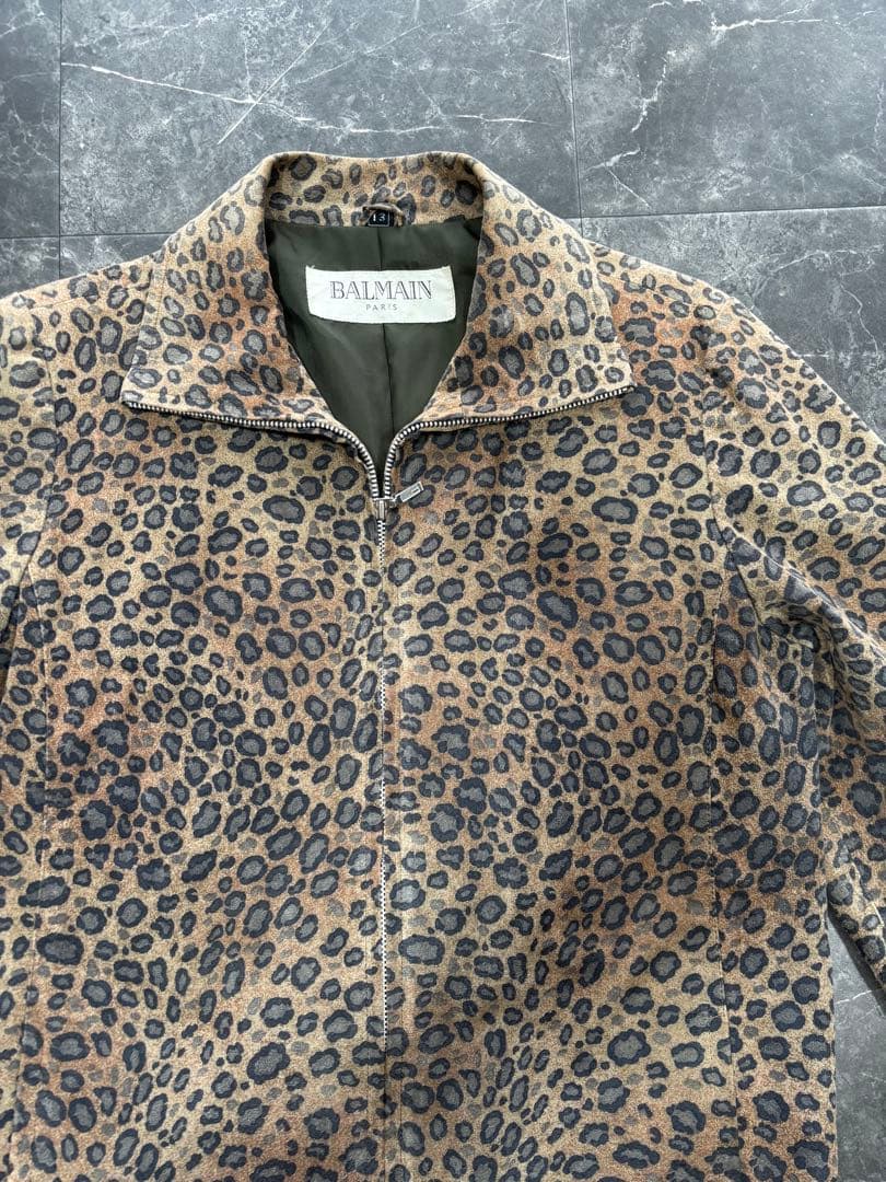BALMAIN ヒョウ柄 ジップアップジャケット 短丈 - メルカリ