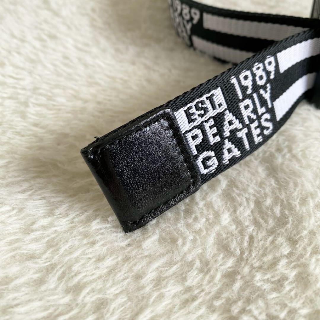 美品】パーリーゲイツ ゴルフ ベルト マグネットバックル ロゴ ライン