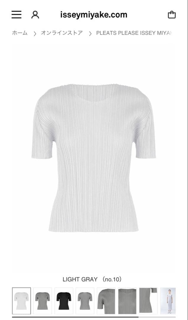 PLEATS PLEASE BASICS 半袖トップス ライトグレー BASICS – isseymiyake.com