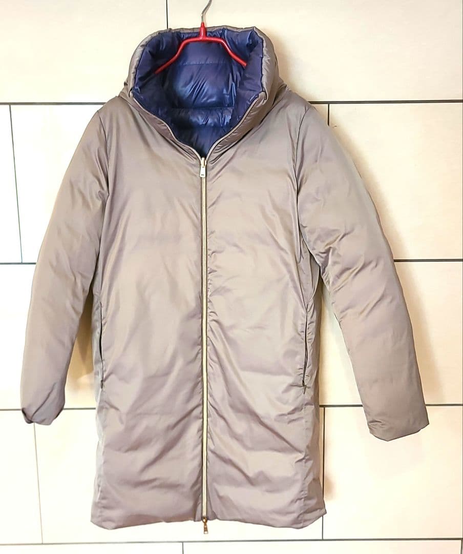 美品☆ヘルノ 2way リバーシブル スタンドカラーダウンコート バイ