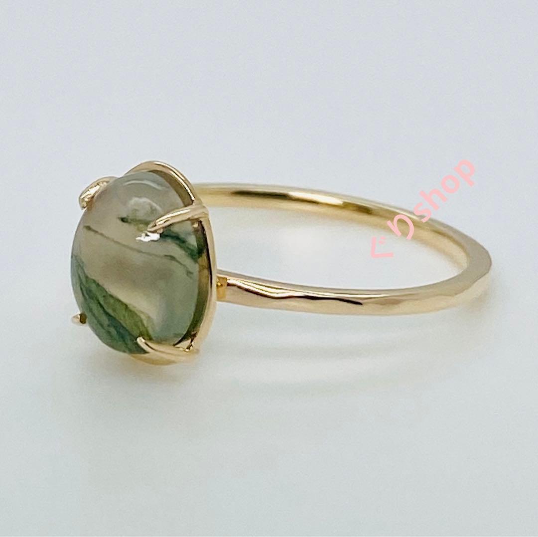 agete k10 YG モスアゲート リング 11号 - メルカリ