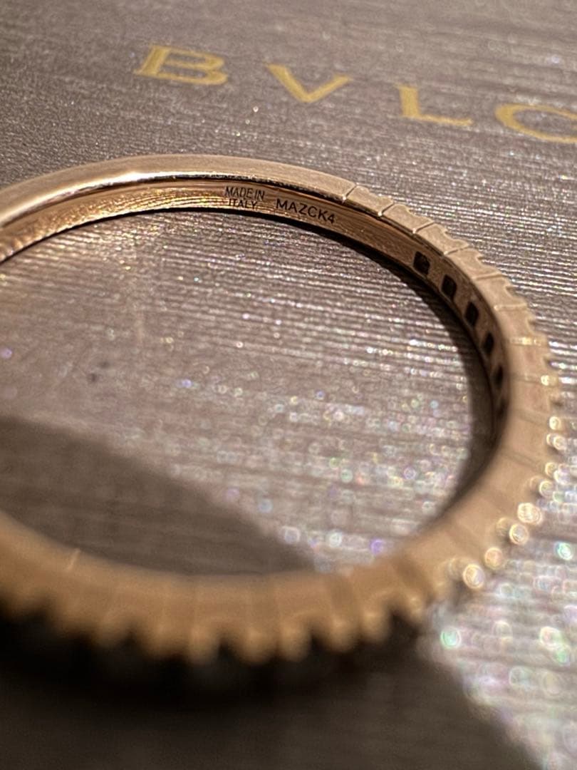 ブルガリ K18PG ハーフエタニティ ダイヤモンドリング 48 ピンク