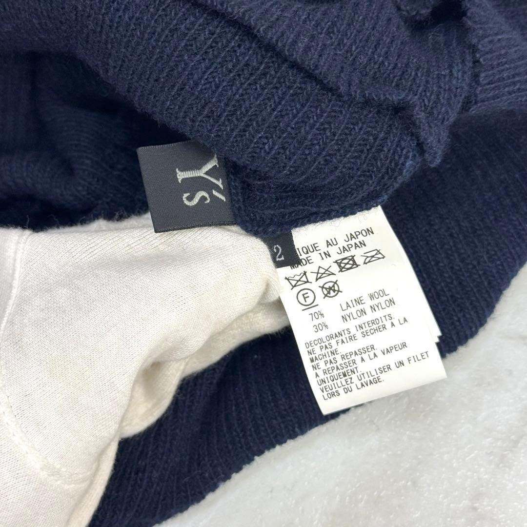 美品 y's ワイズ ヨウジヤマモト 変形 アシンメトリー ニット ネイビー