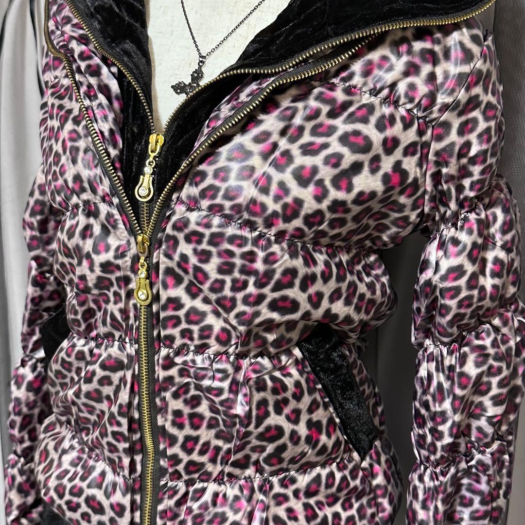 平成ギャルy2k ピンク ヒョウ柄 ダウンジャケット アウター 姫ギャル