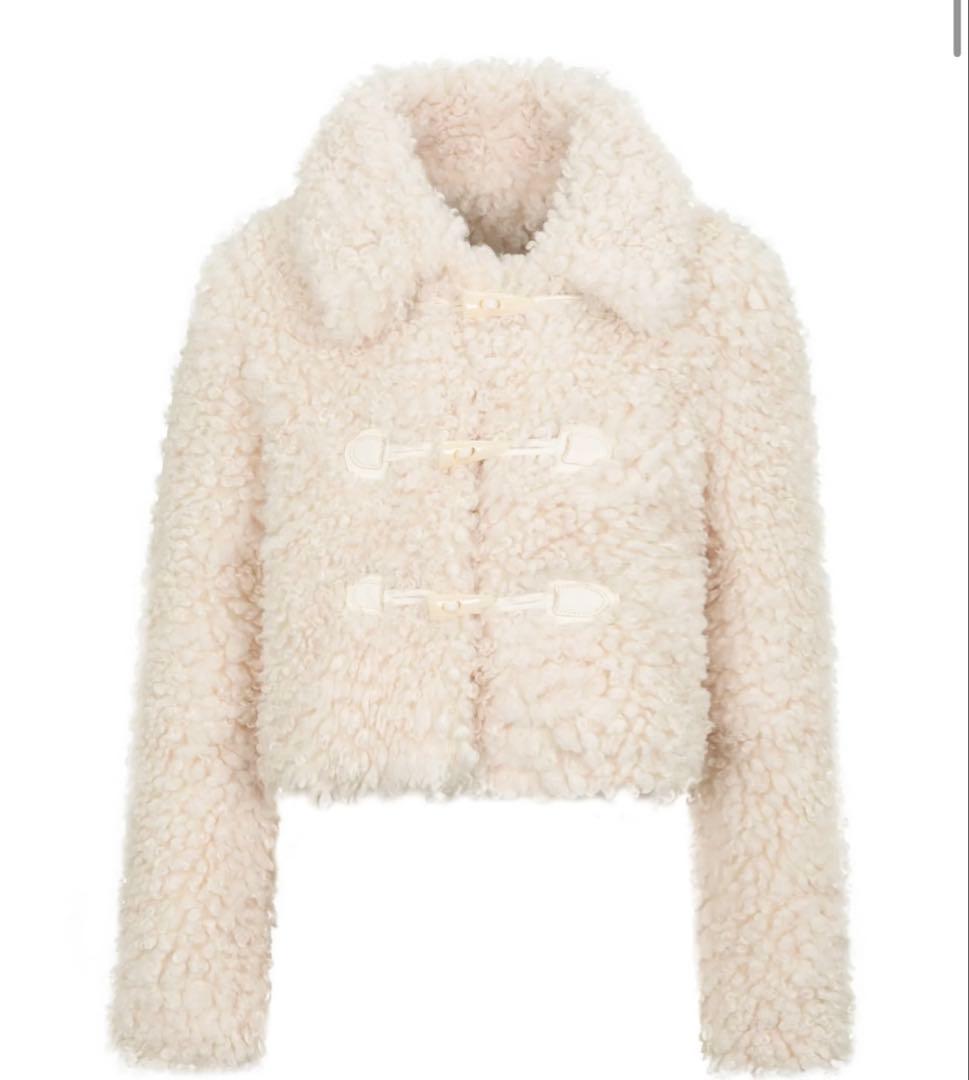 muguet duffle short fur coat