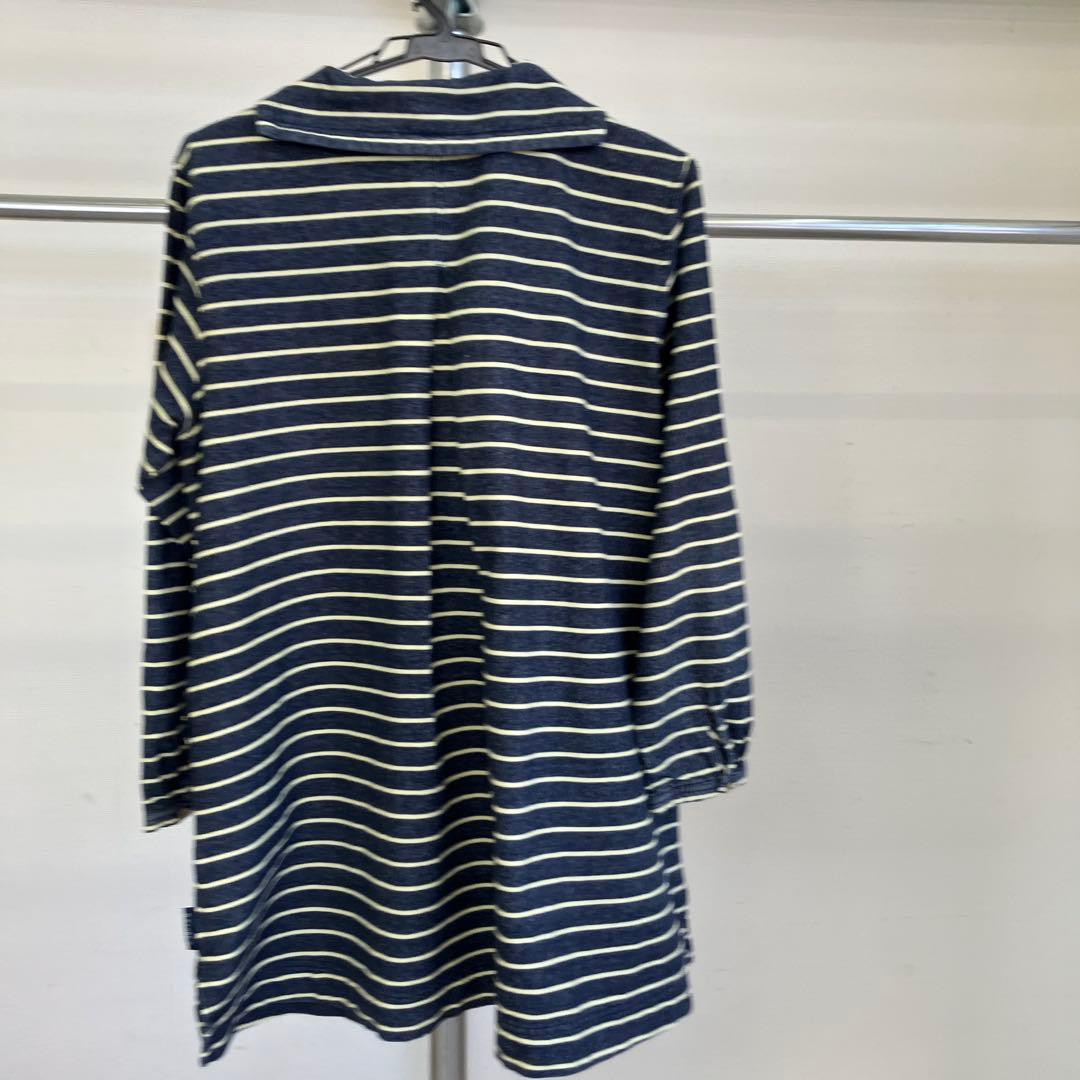 ストライプ 長袖ポロシャツ ネイビー/ホワイト - メルカリ