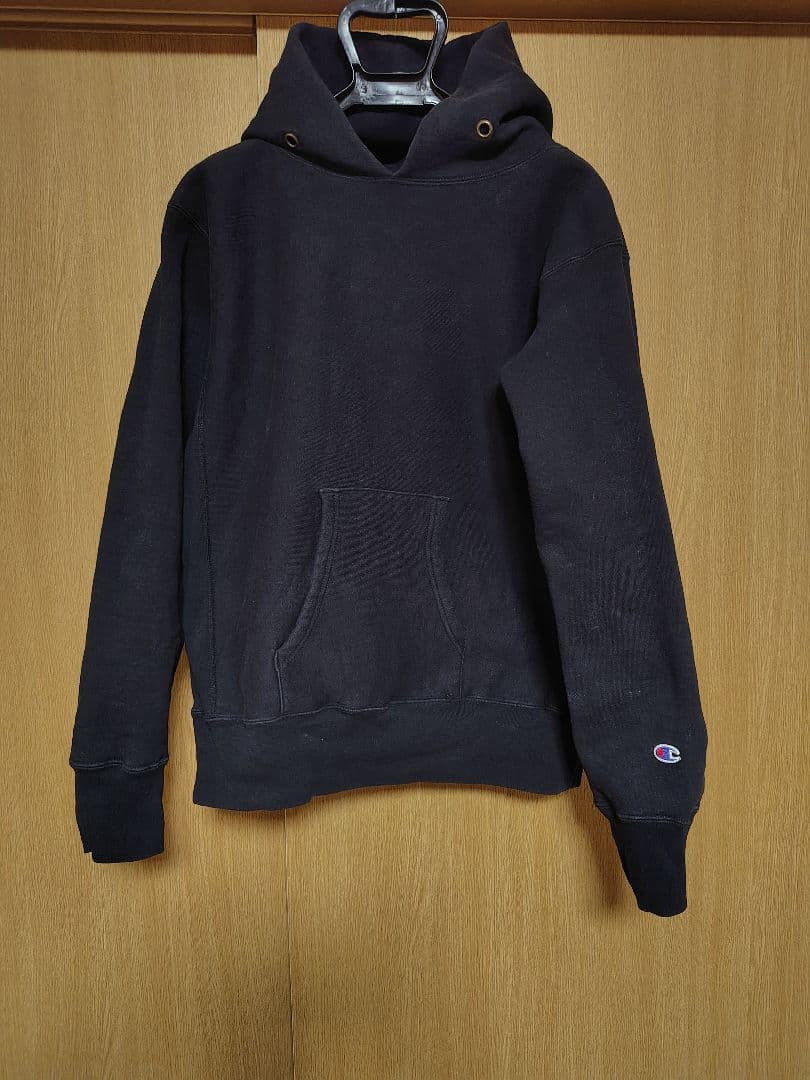 赤タグ チャンピオンリバースウィーブスウェットパーカー ブラック XL