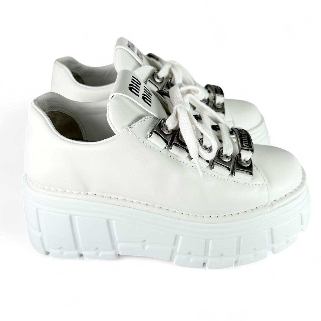 ☘️美品 入手困難レア完売品 miu miu ミュウミュウ 厚底 スニーカー