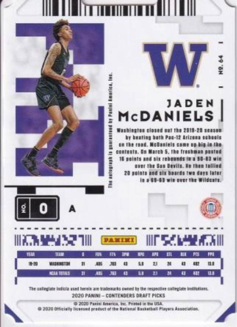【激レア期間限定出品・1/1 RC auto】Jaden Mcdaniels