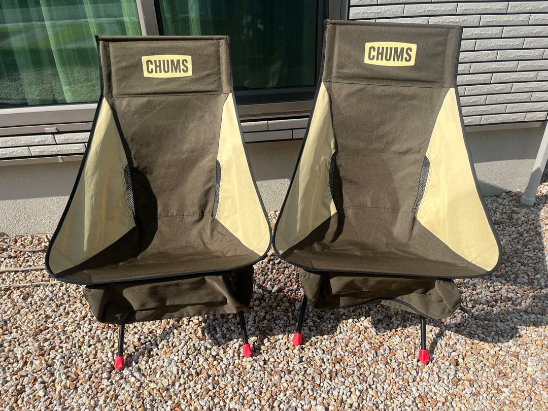 期間限定値引き！【廃盤】CHUMS キャンプチェア グリーン 2脚➕ベンチ