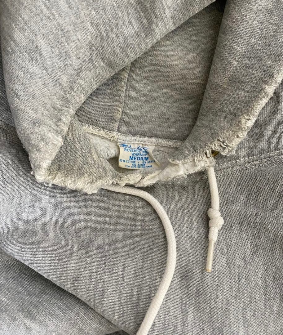リバースウィーブ 70s 単色タグ パーカー 紐付き Mサイズ ステンシル