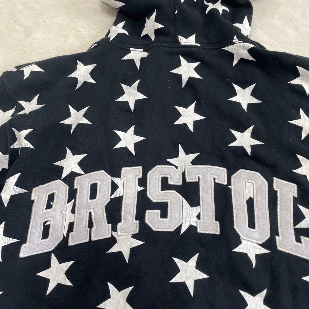 fcrbブリストル ジップパーカー スウェット 黒 総柄 星柄 スター