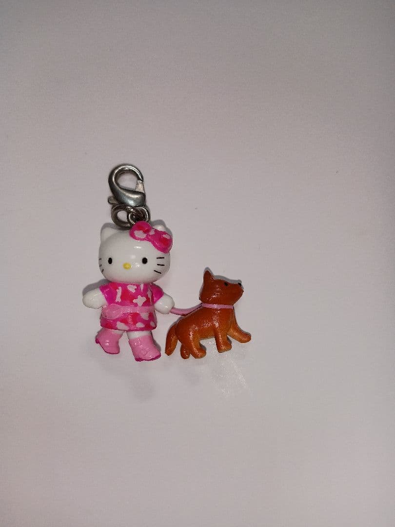 ハッピー　ハローキティ　世界　子犬のお散歩　ファスナーマスコット　6種