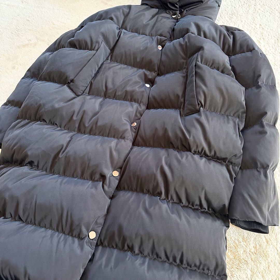 ZARA WOMAN ロングダウンコート M ベンチコート ダウン90% 黒 - メルカリ