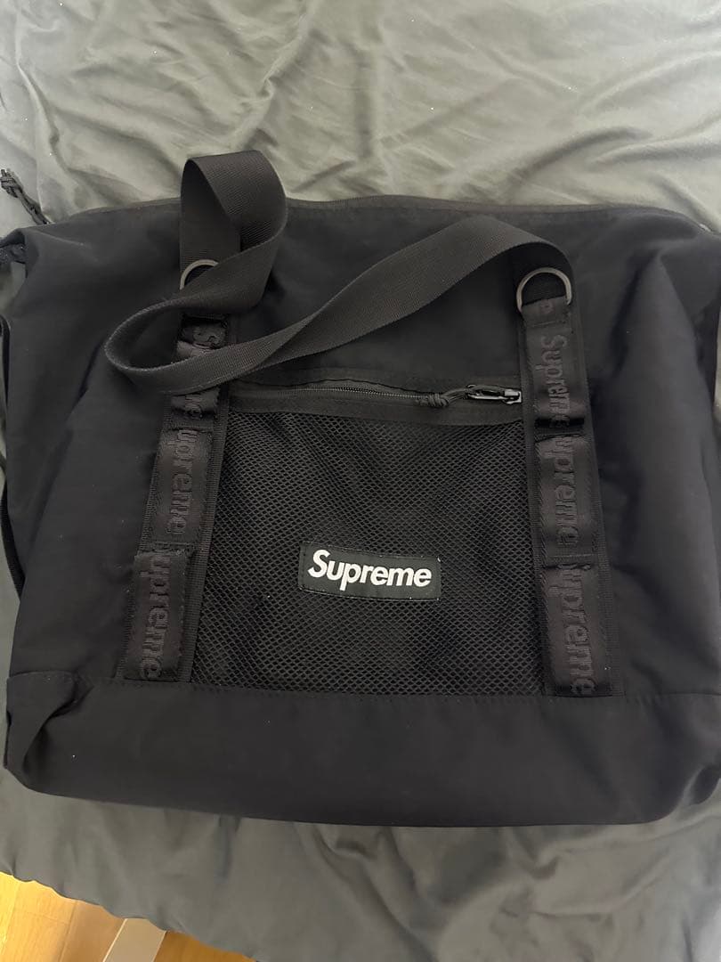 Supreme メッシュポケット トートバッグ ブラック シュプリーム☆メッシュトートバッグ☆Mesh Tote Bag (Supreme/トート