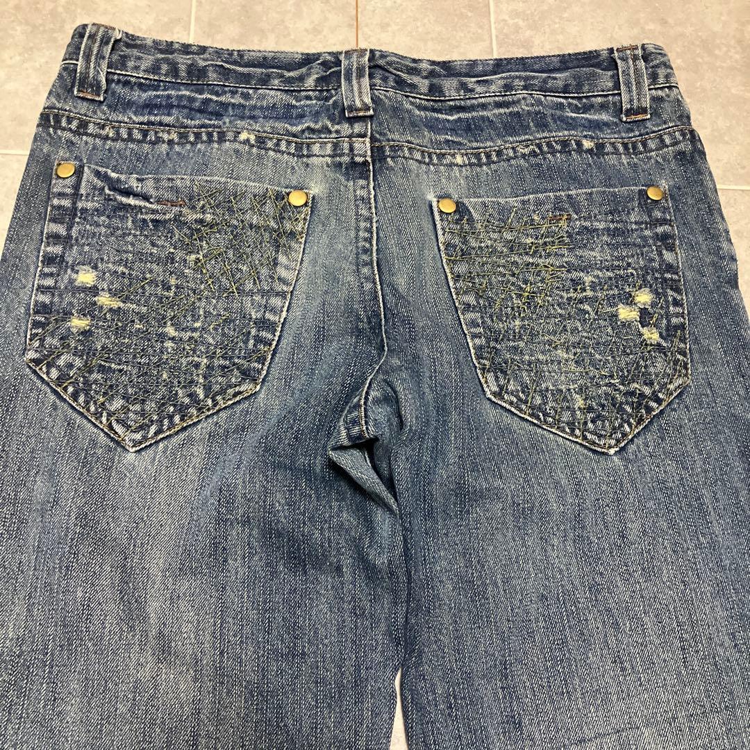 鬼ヒゲ フレア デニム Y2K 00s アーカイブ 股下91cm - メルカリ