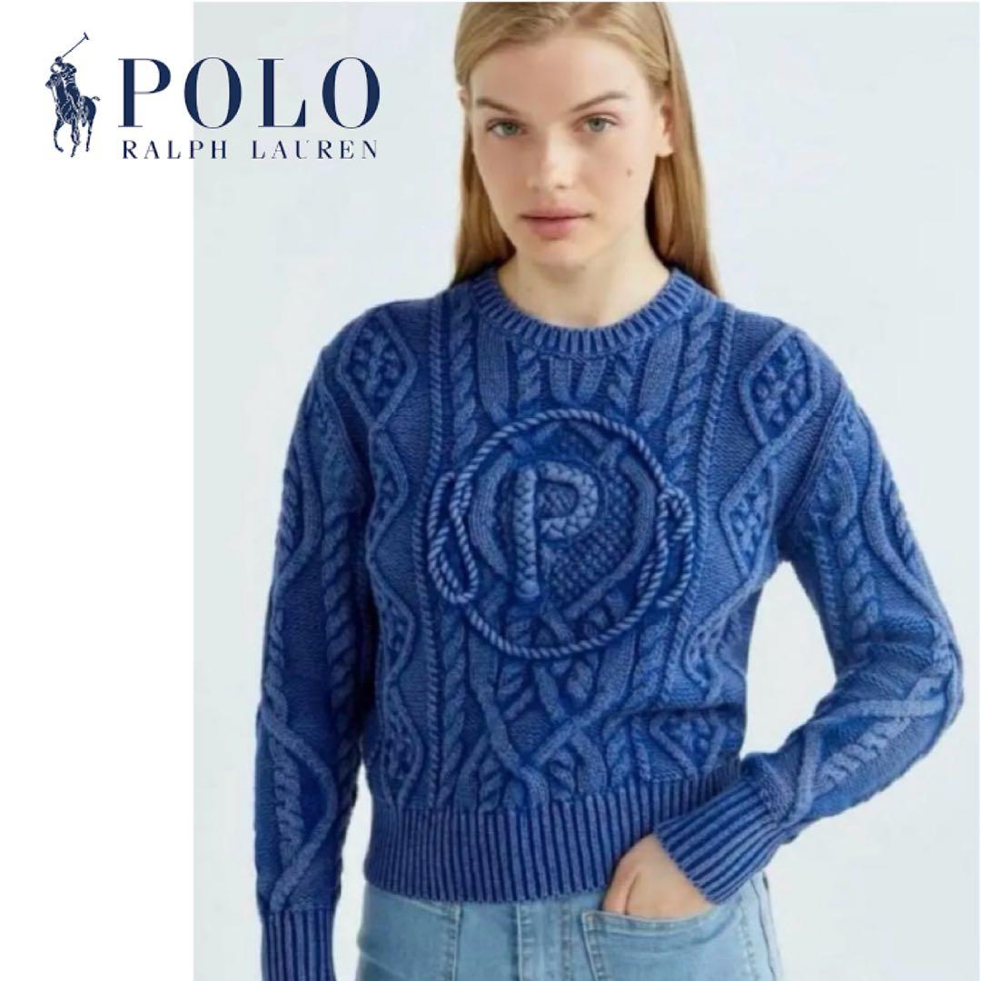 【美品】POLO RALPH LAUREN ラルフ アランニットコットンセーター アランニット フラッグ コットン セーター | ポロ ラルフ ローレン