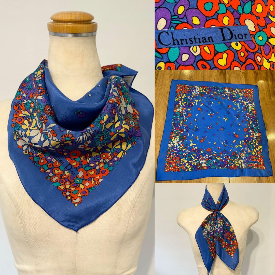 Christian Dior ディオール シルク ヴィンテージ ミニスカーフ - メルカリ