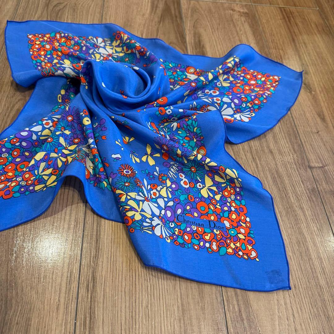 Christian Dior ディオール シルク ヴィンテージ ミニスカーフ - メルカリ