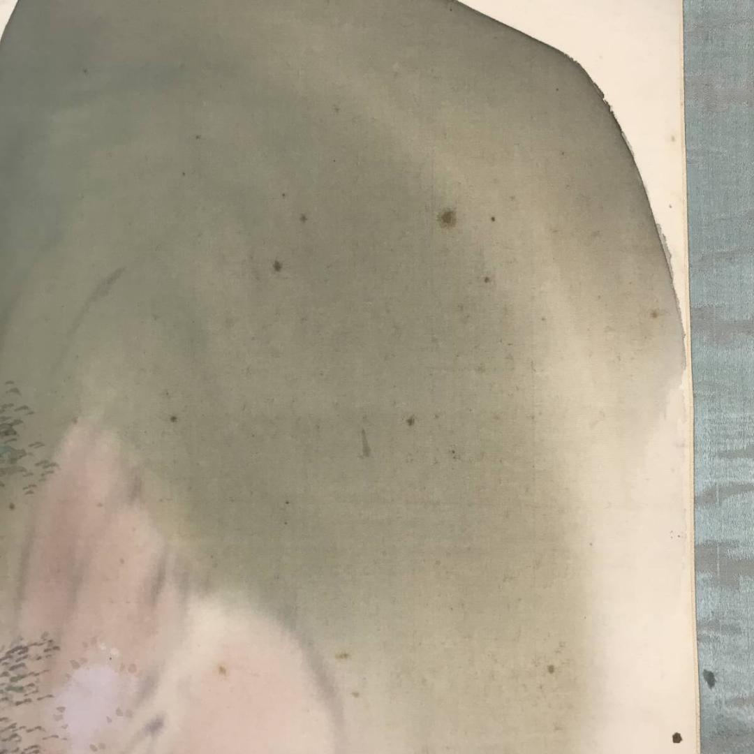 【真作】井江耕宗/青緑桜花山水図/掛軸☆宝船☆AB-554