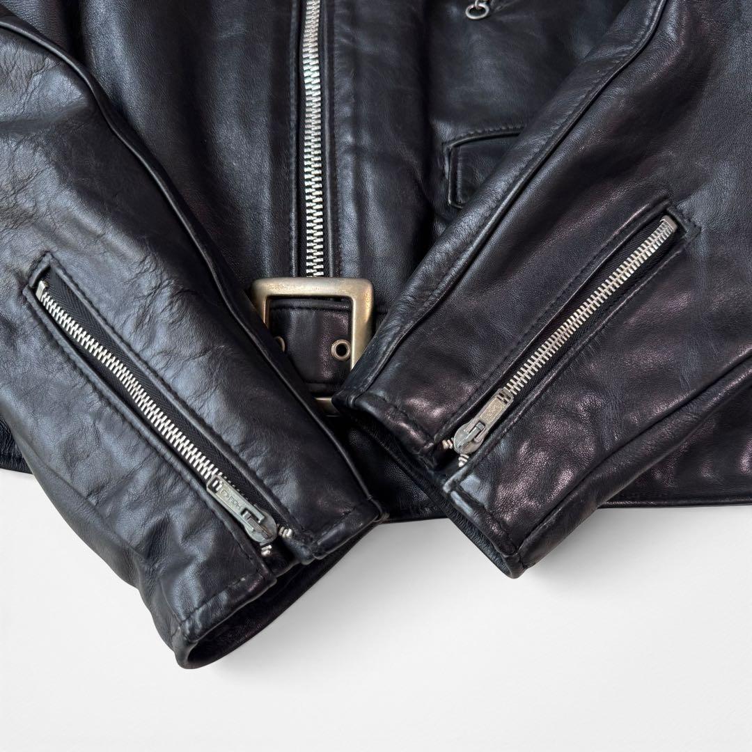 Schott 118 ダブルライダース 46 ブラック カウハイド USA 黒 - メルカリ