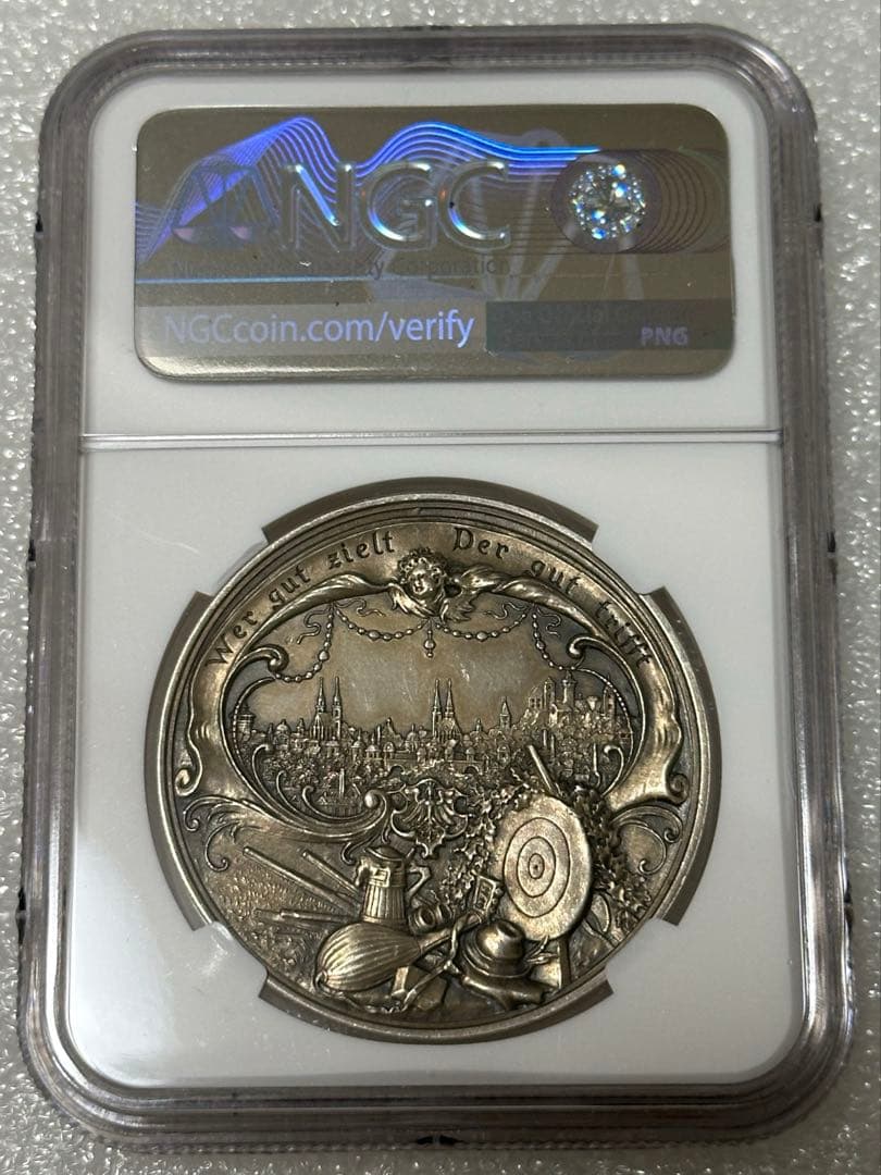 1897年 ドイツ・ニュルンベルク：第12回 ドイツ全国射撃祭 銀製記念