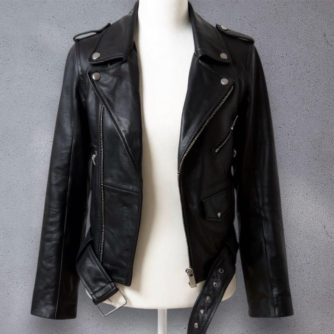 ダークコア y2k レザー ライダースジャケット 短丈 jacket NANA - メルカリ