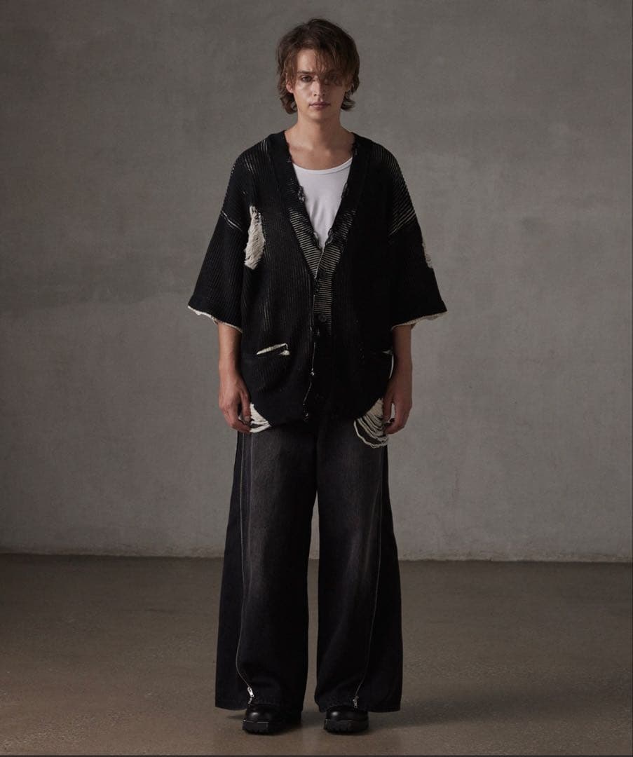 GRANCY】グランシーディストラクションデザインビッグカーディガン