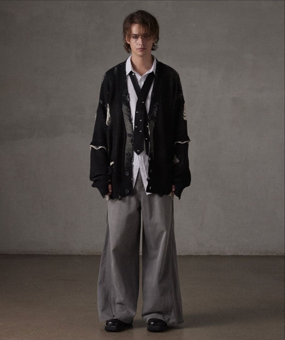 GRANCY】グランシーディストラクションデザインビッグカーディガン