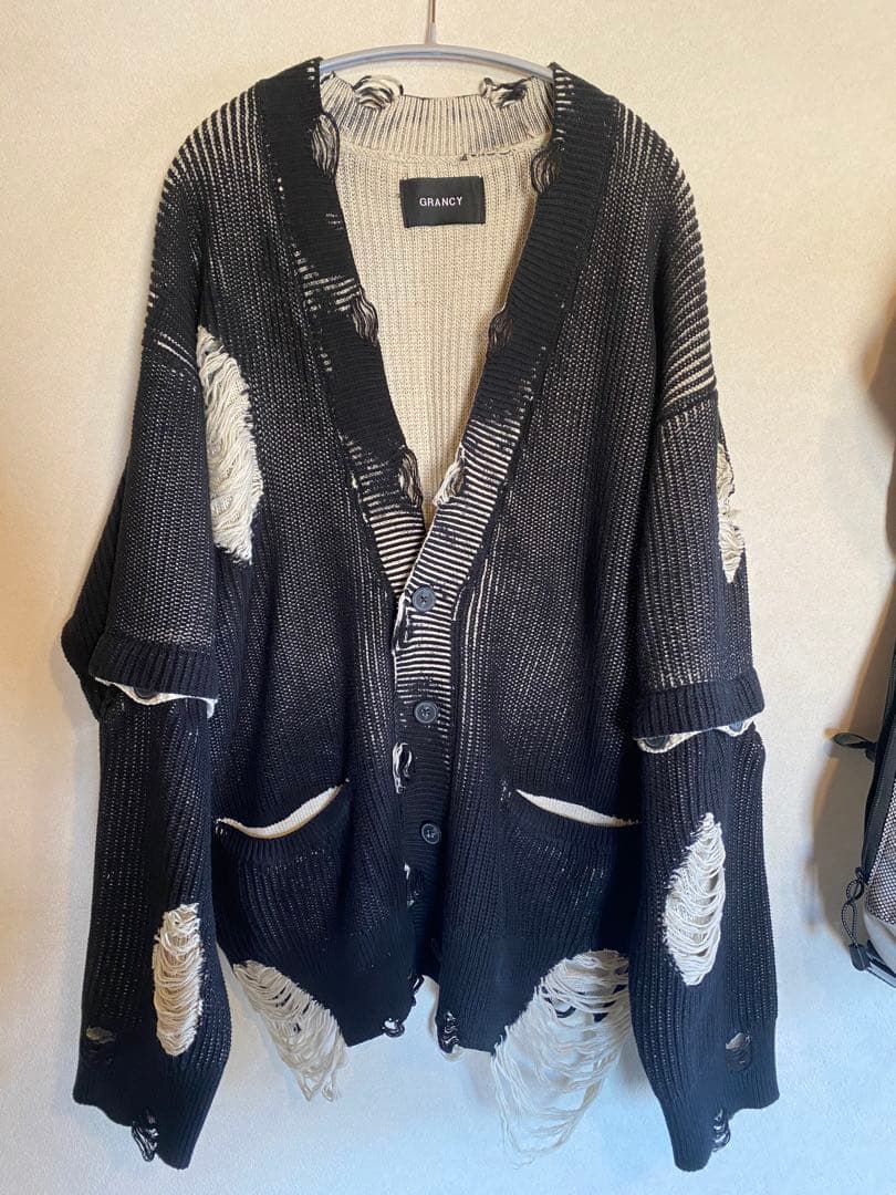 GRANCY】グランシーディストラクションデザインビッグカーディガン