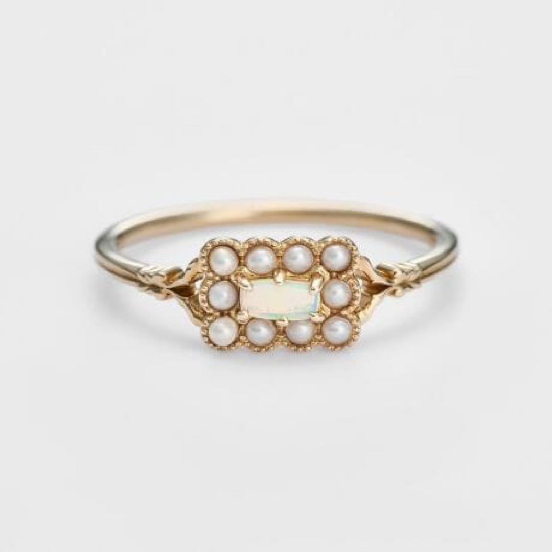 【新品】agete アガット　K10 ゴールドリング　オパール　淡水パール K10オパール／淡水パールリング | agete/アガット | 三越伊勢丹