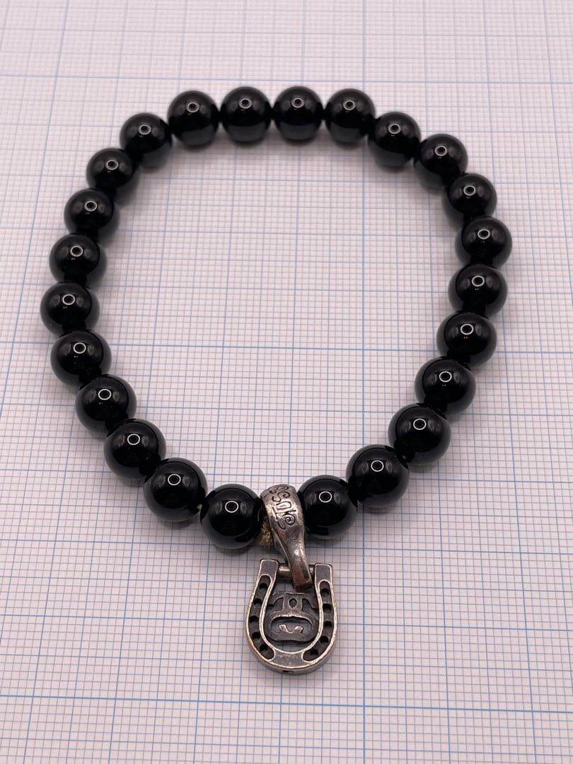 STUSSY×JAM  MADEブレスレット 数珠 オニキス 馬 午 JAM HOME MADE（ジャムホームメイド） ブレスレット 十二支 数珠