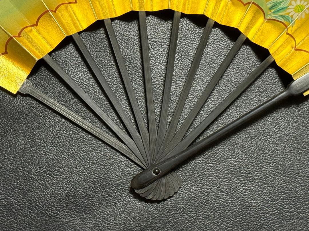 扇子　33.5cm 十松屋福井扇舗　狂女扇　妻紺　秋草図　仕舞扇　能楽　着物