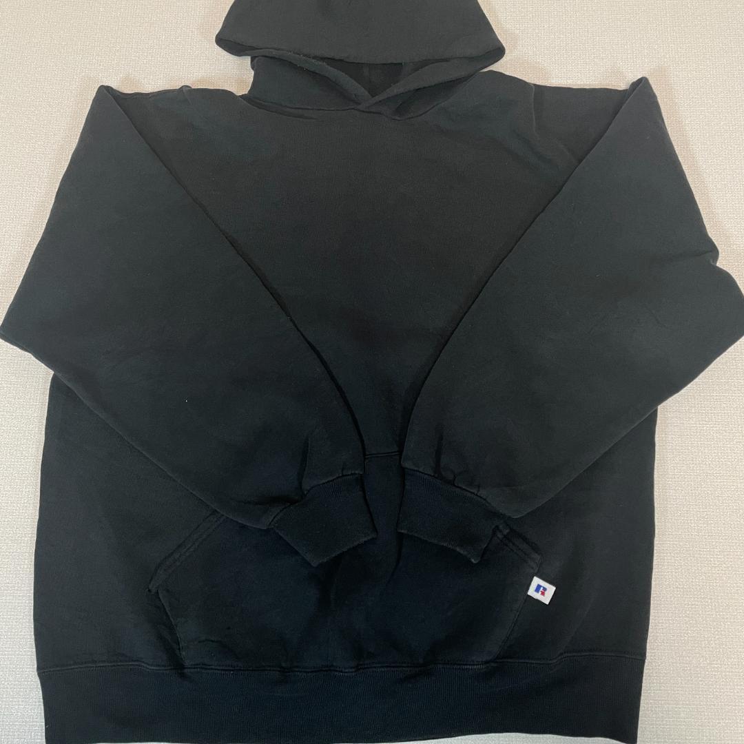ラッセル 《XL》 パーカー ブラック 無地 90's USA製 刺繍タグ - メルカリ