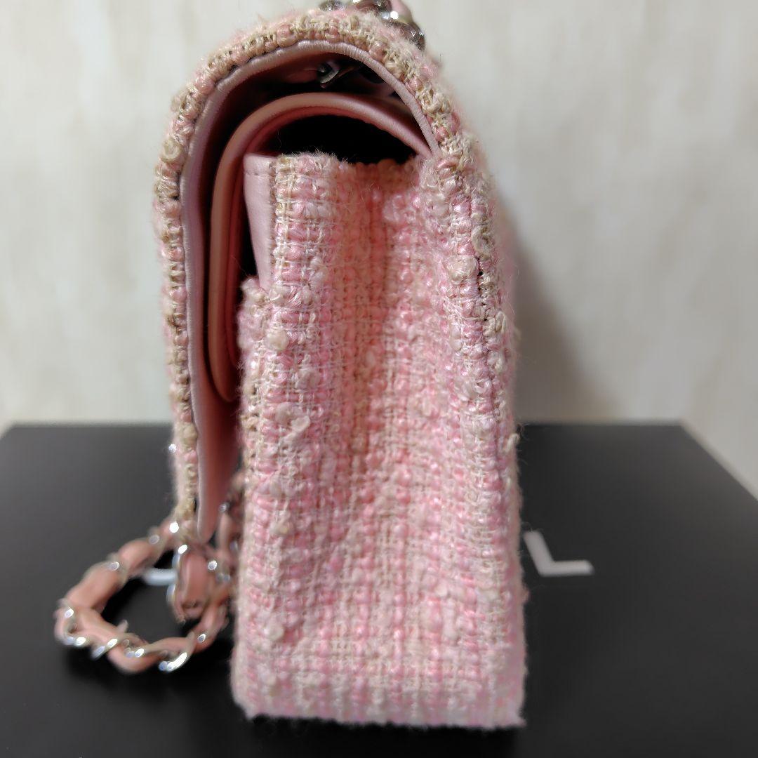 CHANEL 激レア ピンク ツイード チェーンショルダーバッグ - メルカリ