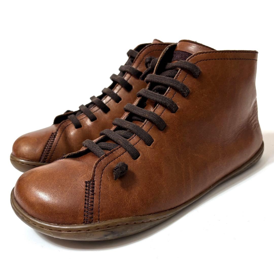 CAMPER ペウカミ ブラウン ハイカットスニーカー 40 25.5cm - メルカリ