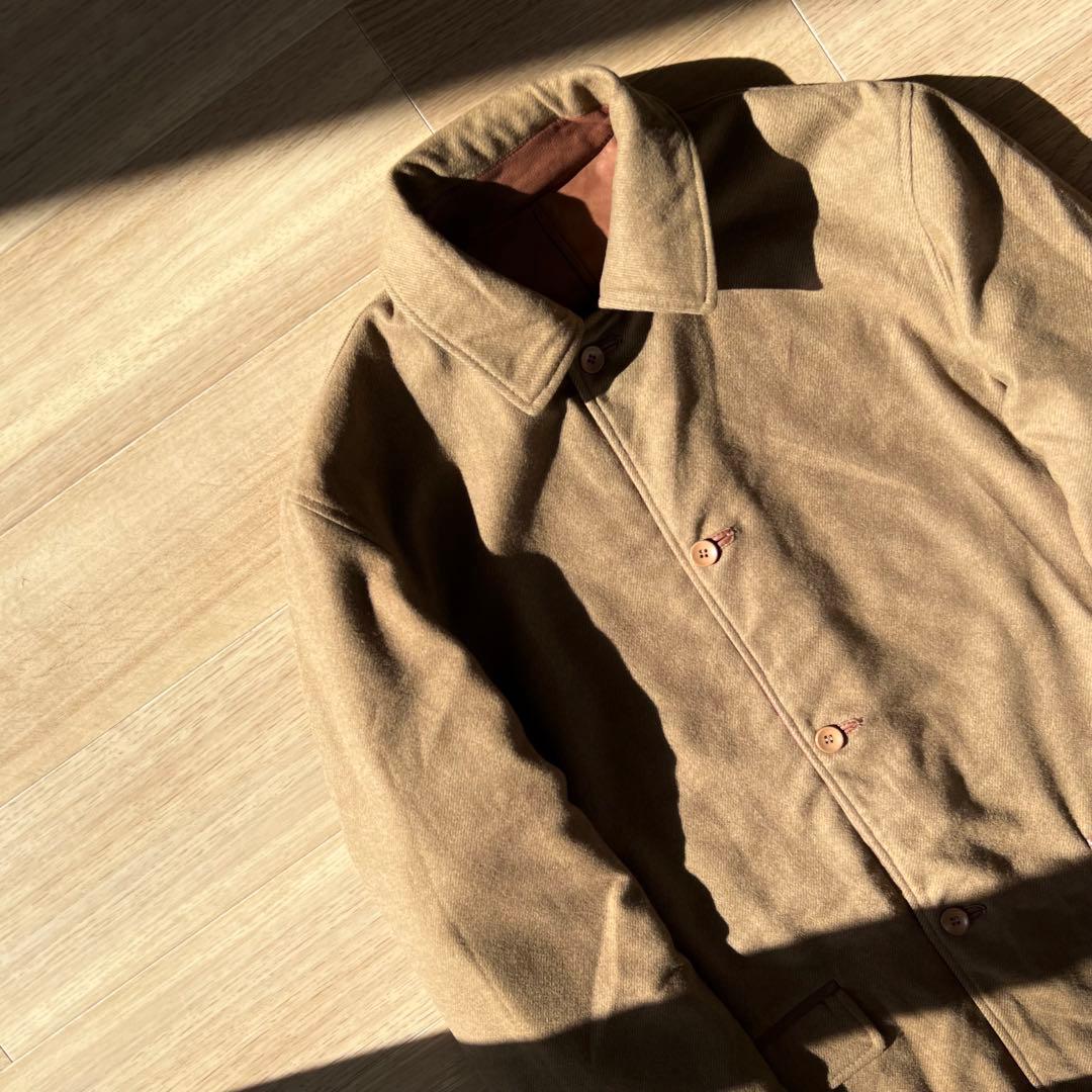 イタリア製 ヴィンテージ リバーシブル レザーコート キャメル