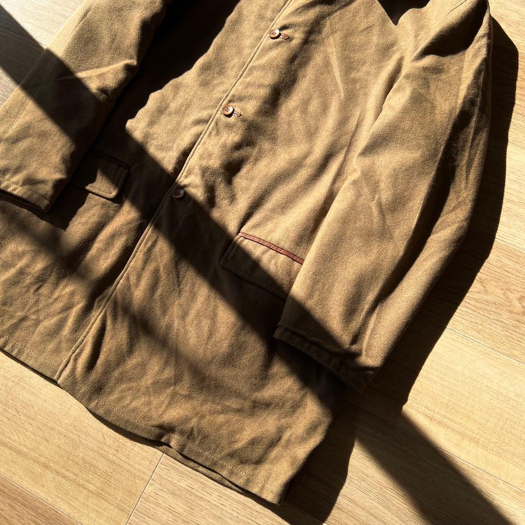 イタリア製 ヴィンテージ リバーシブル レザーコート キャメル