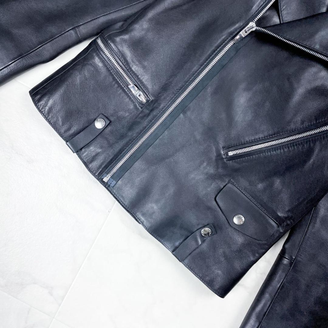 極美品 ASTRAET シープレザーライダースジャケット 黒 1 *ZC1083