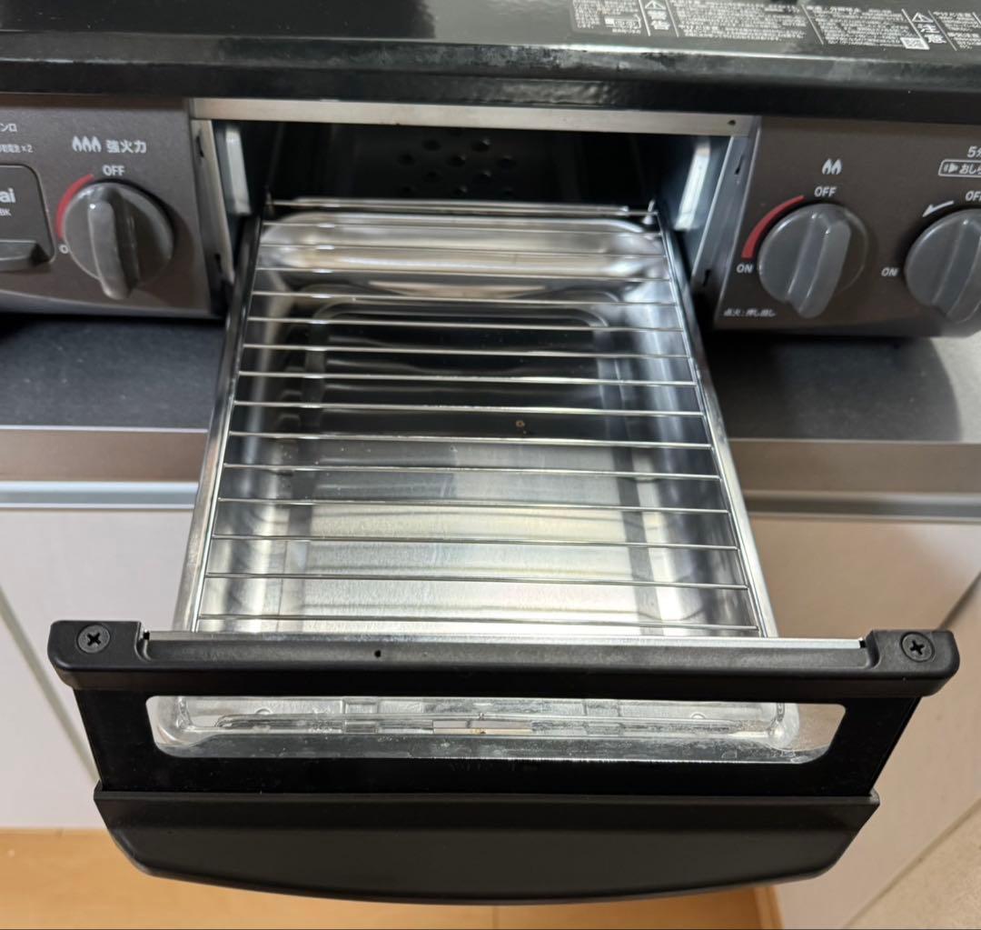 Rinnai 2バーナー ガスコンロ 黒 - メルカリ