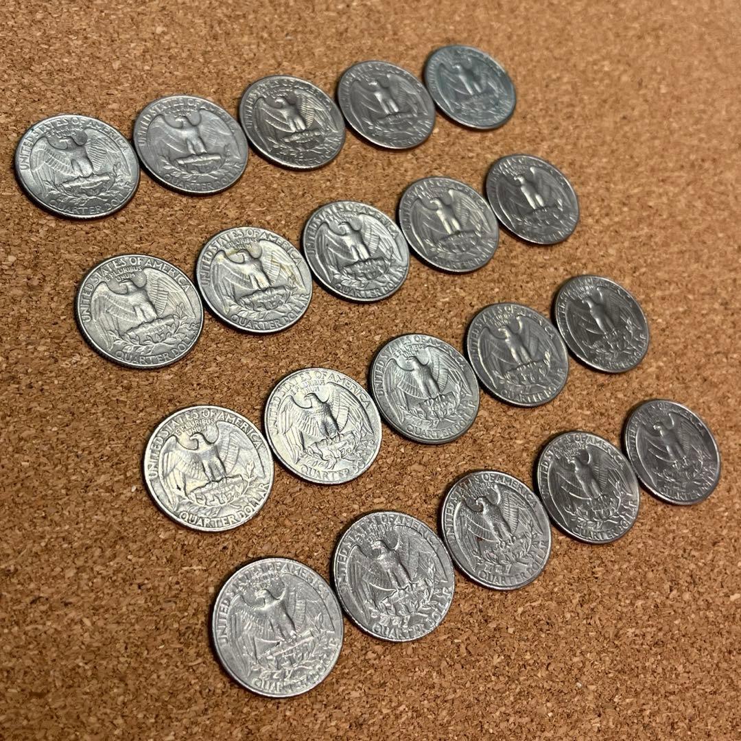アメリカ25セント】20枚 コイン 硬貨 クウォーターダラー イーグル柄