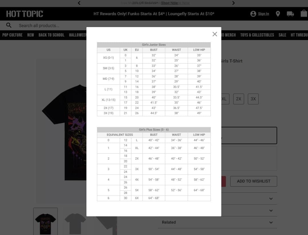 BABYLFoxesGirlsT-ShirtJXLサイズHOTTOPIC