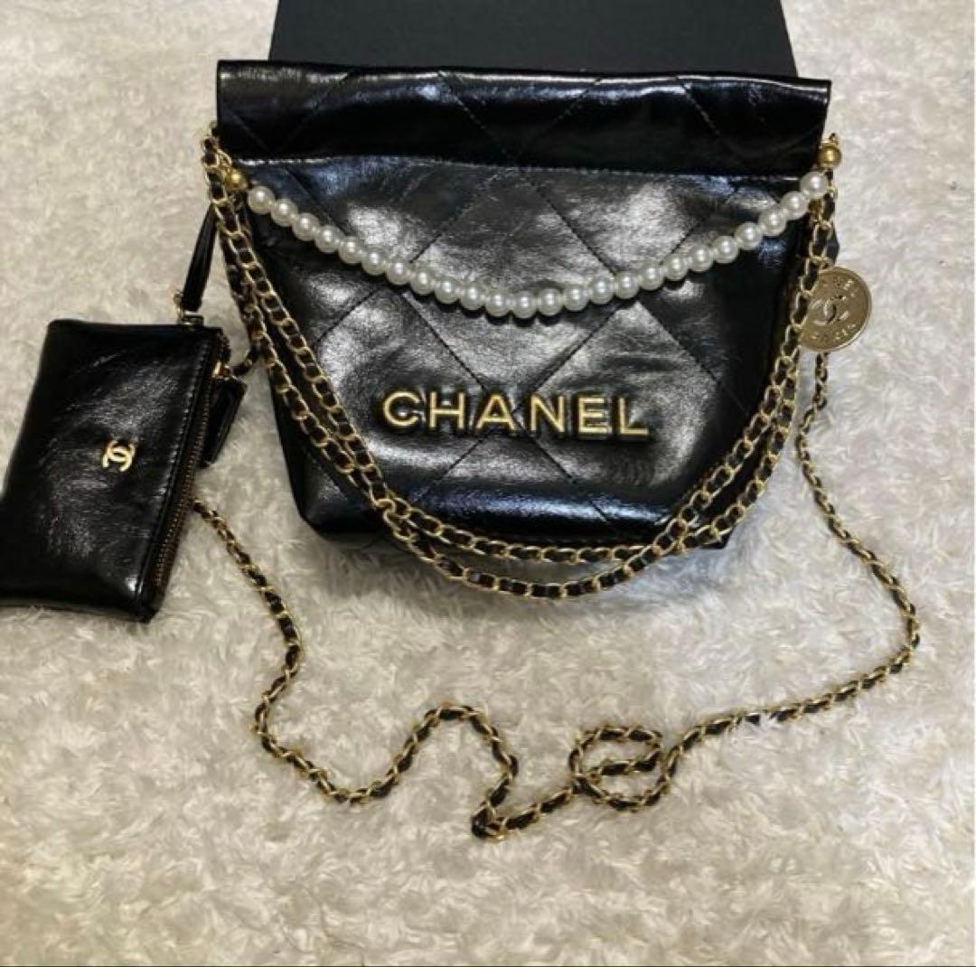 CHANEL ポーチ、パール付き ノベルティ2wayバッグ - メルカリ