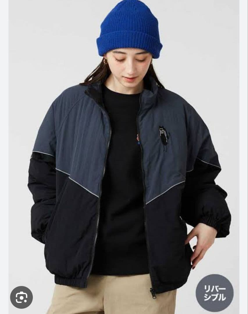 グラニフ ネコカブリビューティフルシャドー リバーシブルブルゾン