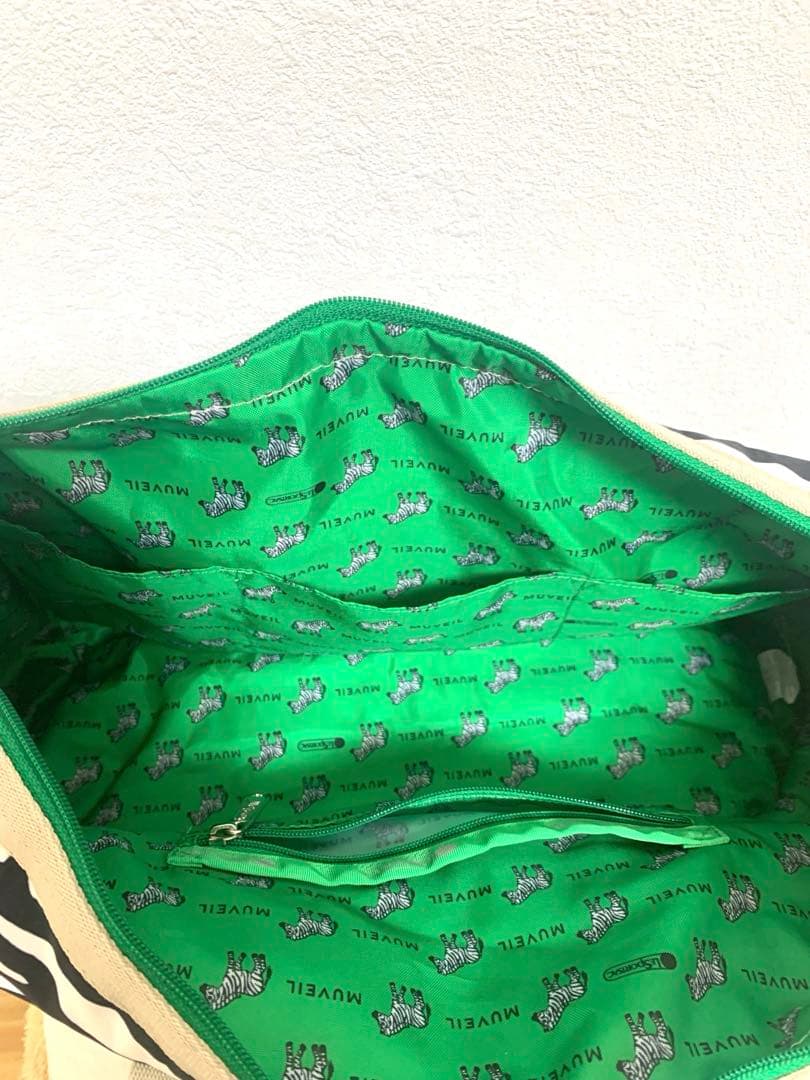 レスポートサック×ミュベールコラボ ゼブラ ボストンバッグ大・状態良