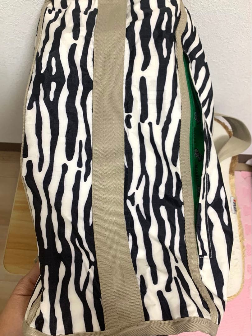 レスポートサック×ミュベールコラボ ゼブラ ボストンバッグ大・状態良