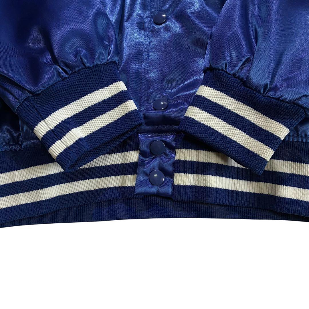 80s 90s USA製 Dodgers ナイロン スタジャン L 青 白 - ウェア